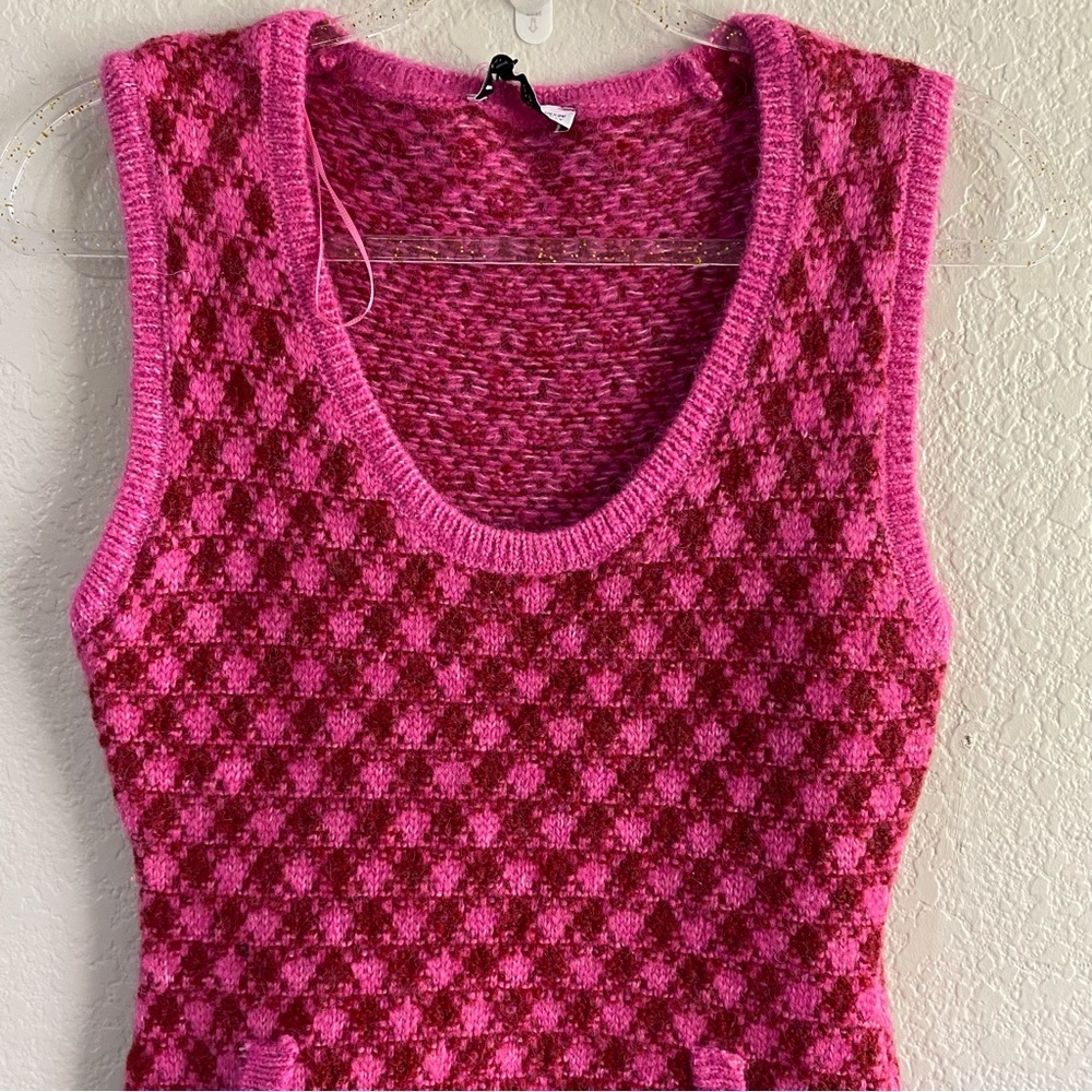 ZARA Women | Pink | PLAID KNIT DRESS - Picture 11 of 13